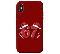 Cappello da Babbo Natale con bastoncini di zucchero Funny 67 Meme Custodia per iPhone X/XS
