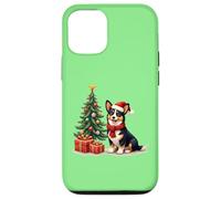 Cappello da Babbo Natale con cane corgi, colore nero e marrone chiaro Custodia per iPhone 12/12 Pro
