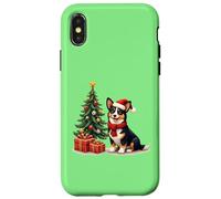 Cappello da Babbo Natale con cane corgi, colore nero e marrone chiaro Custodia per iPhone X/XS
