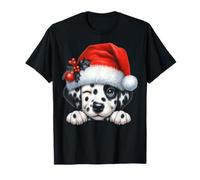 Cappello da Babbo Natale con Cane Dalmata Mamma papà Maglietta