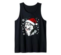 Cappello da Babbo Natale con Husky, Divertente, Carino, Cane, Mamma, papà, Natale Canotta