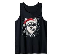 Cappello da Babbo Natale con Husky, Divertente, Carino, Cane, Mamma, papà, Natale Canotta