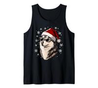 Cappello da Babbo Natale con Husky, Divertente, Carino, Cane, Mamma, papà, Natale Canotta