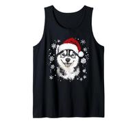 Cappello da Babbo Natale con Husky, Divertente, Carino, Cane, Mamma, papà, Natale Canotta