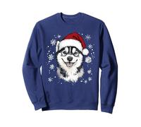 Cappello da Babbo Natale con Husky, Divertente, Carino, Cane, Mamma, papà, Natale Felpa