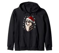 Cappello da Babbo Natale con Husky, Divertente, Carino, Cane, Mamma, papà, Natale Felpa con Cappuccio