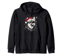 Cappello da Babbo Natale con Husky, Divertente, Carino, Cane, Mamma, papà, Natale Felpa con Cappuccio