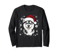 Cappello da Babbo Natale con Husky, Divertente, Carino, Cane, Mamma, papà, Natale Maglia a Manica