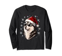 Cappello da Babbo Natale con Husky, Divertente, Carino, Cane, Mamma, papà, Natale Maglia a Manica