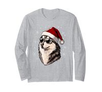 Cappello da Babbo Natale con Husky, Divertente, Carino, Cane, Mamma, papà, Natale Maglia a Manica