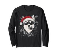 Cappello da Babbo Natale con Husky, Divertente, Carino, Cane, Mamma, papà, Natale Maglia a Manica