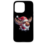 Cappello da Babbo Natale con renna volante Custodia per iPhone 15 Pro Max