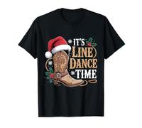 Cappello da Babbo Natale con Scritta «Line Dance Time Line», vigilia di Natale Maglietta