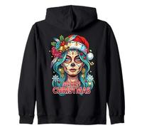 Cappello da Babbo Natale con Teschio di Natale, Design Natalizio Felpa con Cappuccio