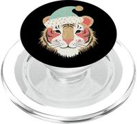 Cappello da Babbo Natale con volto di tigre PopSockets PopGrip per MagSafe