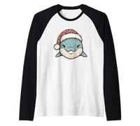 Cappello da Babbo Natale Delfino Gioia di Natale Maglia con Maniche Raglan