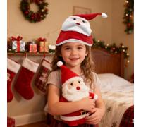 Cappello da Babbo Natale elettrico da ballo elettrico morbido e caldo con | Cappello da canto oscillante di Natale per Capodanno, vacanze, carnevale, celebrazioni invernali, cabina fotografica