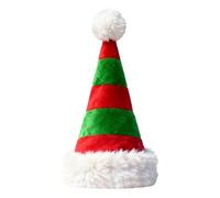 Cappello da Babbo Natale, in peluche, e verde, decorazione per feste di Capodanno, per uomini e donne, per servizi fotografici invernali, ufficio, canti, Capodanno, riunioni, scuola, parata