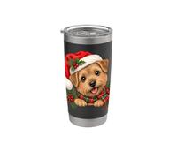 Cappello da Babbo Natale Norfolk Terrier per mamma e papà Bicchiere termico in acciaio inox doppia parete