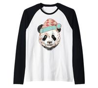Cappello da Babbo Natale Panda Cozy Winter Vibes Maglia con Maniche Raglan
