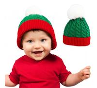 Cappello da Babbo Natale per bambini, 3-12 mesi, lavorato a maglia, unisex, berretto invernale per neonati, accessorio per feste