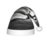 Cappello da Babbo Natale per bambini in bianco e nero - un comodo cappello di Natale con stampa, ideale per Capodanno e feste festive