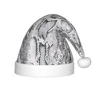 Cappello da Babbo Natale per bambini in pelle di serpente bianco e nero - un comodo cappello di Natale con stampa, ideale per Capodanno e feste di festa