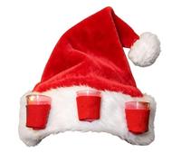 Cappello da Babbo Natale per feste con 3 bicchierini da liquore | Divertente cappello di Natale per feste, vacanze, bar, festival, carnevale, gioco notturno, camera da letto