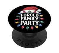 Cappello da Babbo Natale per feste in famiglia forzata PopSockets PopGrip Adesivo