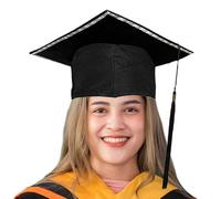 Cappello da Bachelor per cerimonia di laurea - Cappello a LED luminoso per laurea,acconciatura con pompon, costume università, decorazione festa studentesca ed evento scolastico