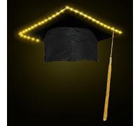 Cappello da Bachelor per cerimonia di laurea - Cappello di laurea illuminato con LED | Accessorio da per costume universitario, decorazione per festa a tema liceo superiori evento