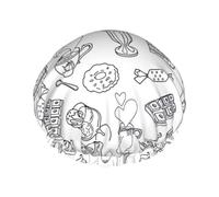 Cappello da bagno a doppio strato per il tè del pomeriggio per le donne per coprire capelli lunghi e spessi, cofano impermeabile riutilizzabile