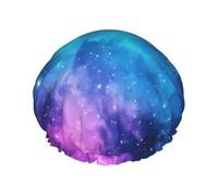 Cappello da bagno con cielo stellato multicolore e tema planetario.