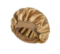 Cappello da bagno senza tesa con fascia elastica allargata Cuffia for capelli pieghevole Cappello da notte in raso tinta unita unisex Cura dei capelli(Gold)