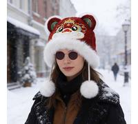 Cappello da ballo del leone cinese, caldo, invernale, per travestimenti,