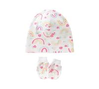 Cappello Da Bambino Cuffia Fetale Antivento Per Neonato Cofano Con Guanti Antigraffio Abbinati 0-1 Mese Ragazzi E Ragazze Guanti Cofano Unisex