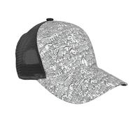 Cappello da baseball a tesa curva in rete nera e bianca della casa dei cartoni animati Sport Casual alla moda divertente stile hip hop Colorfulteens Unisex Cappelli da baseball papà Cappelli