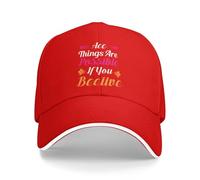 Cappello da Baseball Aee Things Are Possible If You Cappello con Visiera Traspirante Casuale Berretto da Sandwich, per Pesca, Tennis, All'Aperto, 55-59cm