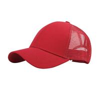 Cappello da baseball aperto in rete con visiera per scarpe da baseball unisex per esterni cappello da baseball colore marrone chiaro visiera organizzatore, Rosso, Taglia unica