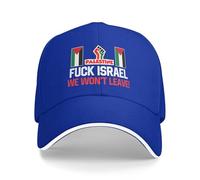 Cappello da Baseball Blu Fanculo Israele, Libera la Palestina, Non ce ne andremo