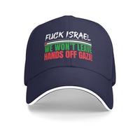 Cappello da Baseball Blu Navy Fanculo Israele, Libera la Palestina, Non ce ne andremo
