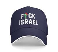 Cappello da Baseball Blu Navy Fanculo Israele, Libera la Palestina, Non ce ne andremo