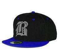 Cappello da baseball, chiusura posteriore regolabile, motivo 3D: B gotica in rilievo, da hip-hop multicolore B Blue Gray Regular