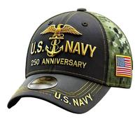 Cappello da baseball commemorativo militare statunitense, blu navy, 250° anniversario, Air Force, American Eagle 1776-2026 Tribute Hat (US, Alpha, M, L, Husky Boys, Navy)