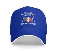 Cappello da Baseball con Bandiera Americana, Patriottico Cristiano, con Scritta Dio, Famiglia e libertà