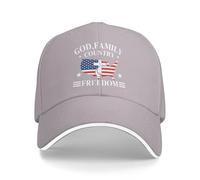 Cappello da Baseball con Bandiera Americana, Patriottico Cristiano, con Scritta Dio, Famiglia e libertà