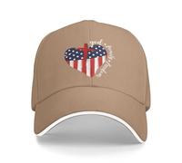 Cappello da Baseball con Bandiera Americana, Patriottico Cristiano, con Scritta Dio, Famiglia e libertà