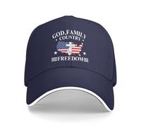 Cappello da Baseball con Bandiera Americana, Patriottico Cristiano, con Scritta Dio, Famiglia e libertà