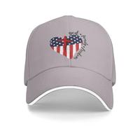 Cappello da Baseball con Bandiera Americana, Patriottico Cristiano, con Scritta Dio, Famiglia e libertà