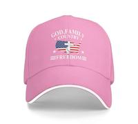 Cappello da Baseball con Bandiera Americana, Patriottico Cristiano, con Scritta Dio, Famiglia e libertà